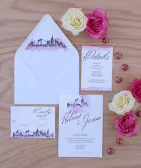 New York City Wedding Invitation Handpainted With Watercolors Fun Wedding Invitations City Wedding Invitations Wedding Invitations