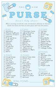 Baby Shower Points In Your Purse Game Diy Printable By Duecuori 10 00 Baby Shower Baby Shower Fun Baby Shower Planning