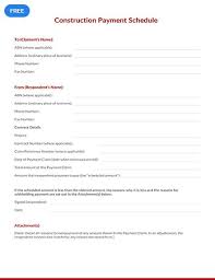 Free Construction Payment Schedule Template Schedule Template Payment Schedule Schedule Templates