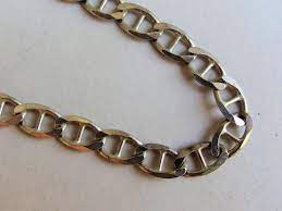 Sterling Silver Flat Link Mariner Or Anchor Chain Necklace Etsy Chain Necklace Necklace Anchor Chain