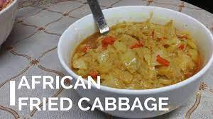 In a pot add 2 tsp of cooking oil (on low heat), add a chopped onion, a chopped green pepper, 2 tsp of sugar, a beef stock cube (add the whole cube on its own). African Fried Cabbage Youtube