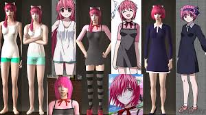 Mod The Sims - Elfen Lied Custom Content Pack- Nyuu, Nana, Lucy outfits,  Lucy hair