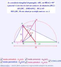 La media geométrica es un tipo especial de promedio en el que multiplicamos los números y luego sacamos una raíz cuadrada (para dos números), una raíz cúbica (para tres números), etc. Medie AritmeticÄƒ Geogebra