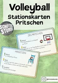 Volleyball Stationskarten Pritschen Unterrichtsmaterial Im Fach Sport In 2020 Volleyball Schwimmunterricht Karten