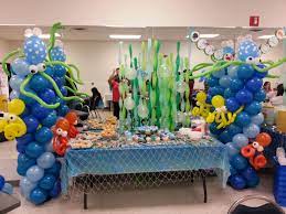 Under The Sea Baby Shower Theme Balloon Columns By Extra Pop By Yolanda Sea Baby Shower Theme Shark Themed Party Custom Balloons