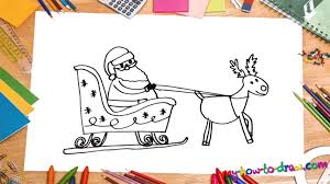 Here's a useful sleigh template for christmas crafts and projects. How To Draw Santa Claus Sleigh My How To Draw