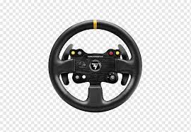 The immediate visual impact of this new wheel is indisputably the material covering. Thrustmaster T300rs Racing Wheel Thrustmaster T300 Ferrari Gte Wheel Thrustmaster Tm Leather 28 Gt Steering Wheel Video Game Playstation 4 Game Controllers Png Pngwing