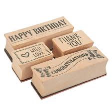 Funny handmade by personalized rubber stamp/custom made stamp/stamp for back of. 4 Piece Card Making Stamps Set Wood Mounted Rubber Stamps For Card Making Diy Crafts Scrapbooking Happy Birthday Thank You Congratulations With Love Walmart Com Walmart Com