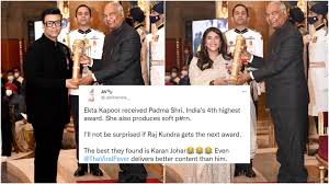 Nepotism, Soft Porn: Twitterati Roast Ekta Kapoor And Karan Johar For  Being Given Padma Shri Award