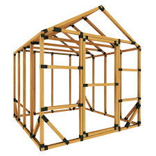 The large hinged doors are lockable to keep your valuables safe and sound. 8x8 Standard Storage Shed Kit E Z Frame Structures