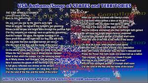 Great britain, including in the united states, where by this time the tune was familiar to american ears. United States Of America National Anthem With Vocal Lyrics Flags Of States Territories Youtube