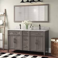 Whether you want a new vanity top with a sink, a double sink vanity, or elegant white bathroom vanity to blend in with your minimalist bathroom, we've got all you need. Gracie Oaks Monadnock 59 8 Double Bathroom Vanity Set With Mirror Reviews Wayfair