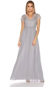 Quiz Grey And Silver Embroidered Chiffon Maxi Dress Shopstyle Dresses Chiffon Maxi Dress Bridesmaid Dresses