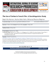 Pdf The Use Of Verlan In French Film A Sociolinguistics Study