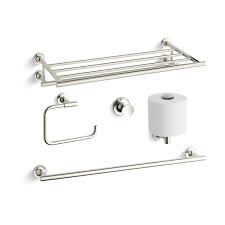 Shop from the world's largest selection and best deals for chrome towel hook bathroom towel racks. Kohler Purist Best Accessory Pack Cp Polished Chrome Purist 24 Towel Rack 24 Towel Bar Towel Ring Tissue Holder And Robe Hook Faucet Com
