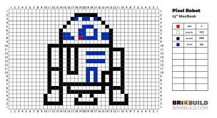 Pixel R2d2 Template Punto De Cruz Perler Beads Patrones