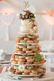 25 Doughnut Ideas Your Guests Will Go Nuts Over Wedding Donuts Donut Wedding Cake Doughnut Wedding Cake