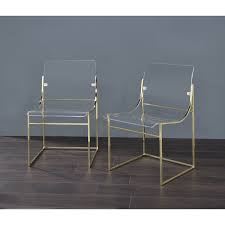 The Clear Lucite Dining Chair Will Instantly Change The Look Of Your Room For The Better With A Finis Gold Dining Chairs Dining Chairs Acrylic Dining Chairs
