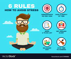 6 Rules To Avoid Stress Infographic Royalty Free Vector