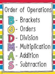 Free Bodmas Poster Order Of Operations Order Of