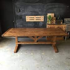 Our styles include double pedestal, leg, pub, single base and trestle tables. Solid Reclaimed And Rough Sawn Red Oak Farm Dining Table Etsy