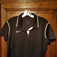 Black And University Gold Polo Shirt Nike Women S Size Large Dri Fit Polo Shirt Black White L Golf Polyester Nike Athletictops Womens Golf Fashion Golf Outfit Golf Attire Women
