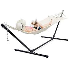 Blitzzauber24 Support De Hamac En Acier 320x100x110cm Durable Jusqu A 136kg Noir Neuf Exterieur Et Interieur Hamac Support Hamac Acier