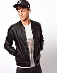 Asos Faux Leather Bomber Jacket Black Leather Bomber Jacket Leather Jacket Men Leather Jacket