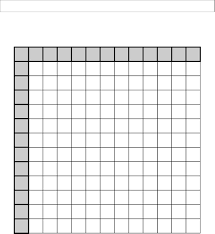 Multiplication Chart Empty Pdf Printable Blank