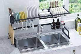 Kitchen sink drain rack storage organizer dish drying rack holder plate cups stand display holder. Langria Over Sink Dish Drying Rack