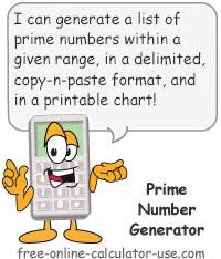 prime number list generator first x primes or between x and y