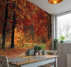 Forest marble graffiti city food dark forest colorful white brick star wars 90s chicago. Autumn Forest Mural Wallpaper Tenstickers