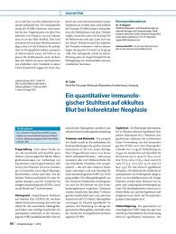 Von der patientin/vom patienten müssen dabei spezielle testbriefchen mit kleinen stuhlproben befüllt werden. Gischer Stuhltest Auf Okkultes Blut Bei Kolorektaler Springer