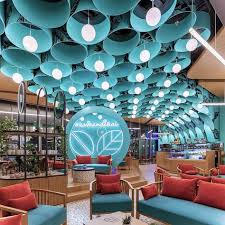 This 1 800 Sq Ft Coffee Shop In Dubai Designed By 4spacedesign Is As Unusual As It Is Astounding Up Coffee Shop Design Commercial Interior Design Cafe Design