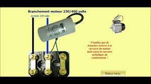 Branchement D Un Moteur Triphase 380v En Monophase 220v Youtube