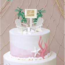 Love Sign With 2 Beach Chairs Wedding Anniversary Cake Decoration Topper With Trees Walmart Com Anniversary Cake Beach Themed Cakes Birthday Cake Toppers