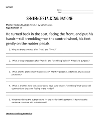 Hatchet Daily Sheets