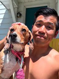 Skunked… again. Just me, my pup, and the lingering smell of regret.  #FreedomPham #SmellyDog