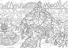 Innovation with house coloring pages for preschoolers: Gnome Home Coloring Page Printable Fairy Garden Coloring Etsy