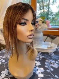 Custom Juliette Light Density Topper 10” 100% Human Hair Topper Wig Light  Brown Silk Top the Wig Witch