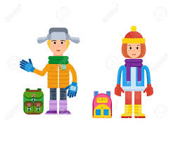 Juegos educativos sobre estaciones y clima de aprendizaje, de sol a ¡es hora de que los puzzles del clima! Nino Y Nina En Ropa De Invierno Preparados Para El Clima Frio Ilustraciones Vectoriales Clip Art Vectorizado Libre De Derechos Image 71495183