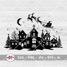 Christmas Village Svg Christmas Scene Svg Christmas Svg Etsy In 2021 Christmas Scene Christmas Svg Christmas Village