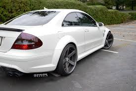 Bespoke White Mercedes Clk Class Sitting Tight On Matte Black Strasse Wheels Mercedes Clk Mercedes C230 Mercedes