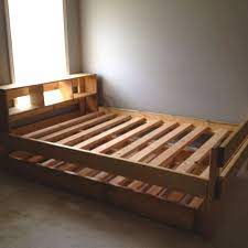 Full Size Bed With Built In Headboard Shelf And Twin Trundle Solid Wood Built To Last As Shown 500 N Headboard With Shelves Kids Headboard How To Make Bed