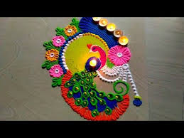 Peacock Rangoli For Christmas New Year 2019 Youtube Peacock Rangoli Rangoli Designs Beautiful