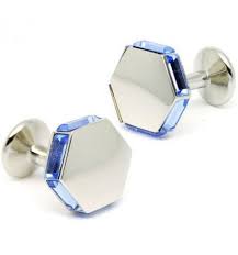 Blue Gemstone Silver Hexagon Cufflinks Cufflinks Gold Cufflinks Mens Jewelry