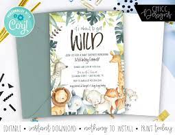 Jungle Baby Shower It S About To Get Wild Safari Baby Etsy Wild Safari Baby Shower Baby Shower Invitations Wild Baby Shower