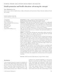 Pdf Health Promotion And Health Education Advancing The Concepts