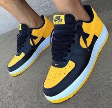 Nike Air Force 1 Yellow Black Sneakers Men Fashion Sneakers Fashion Air Force One Shoes