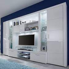Roma Entertainment Unit In White With High Gloss Fronts And Led Furniture In Fashion Idee Arredamento Soggiorno Arredamento Soggiorno Grande Arredamento Moderno Soggiorno